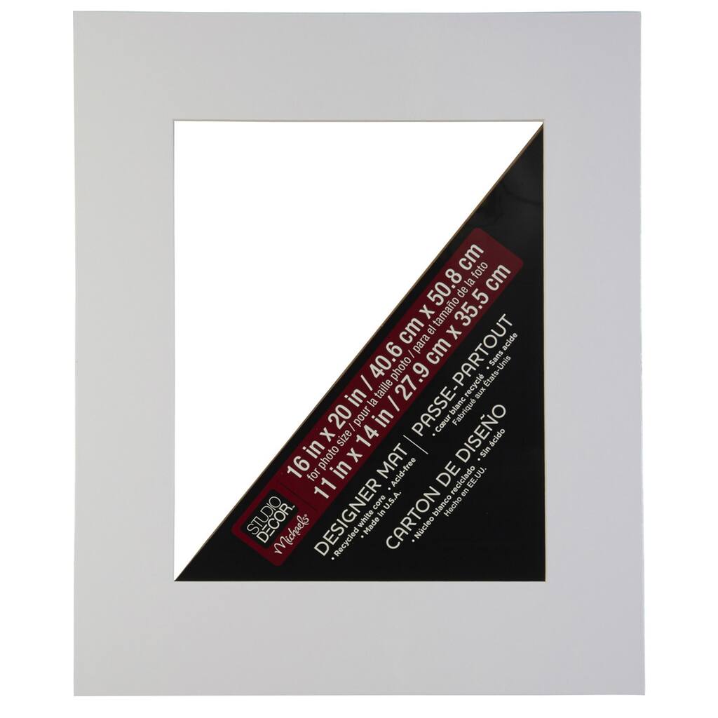Studio Decor Pre Cut Single Mat 16 X 20 With 11 X 14 Opening